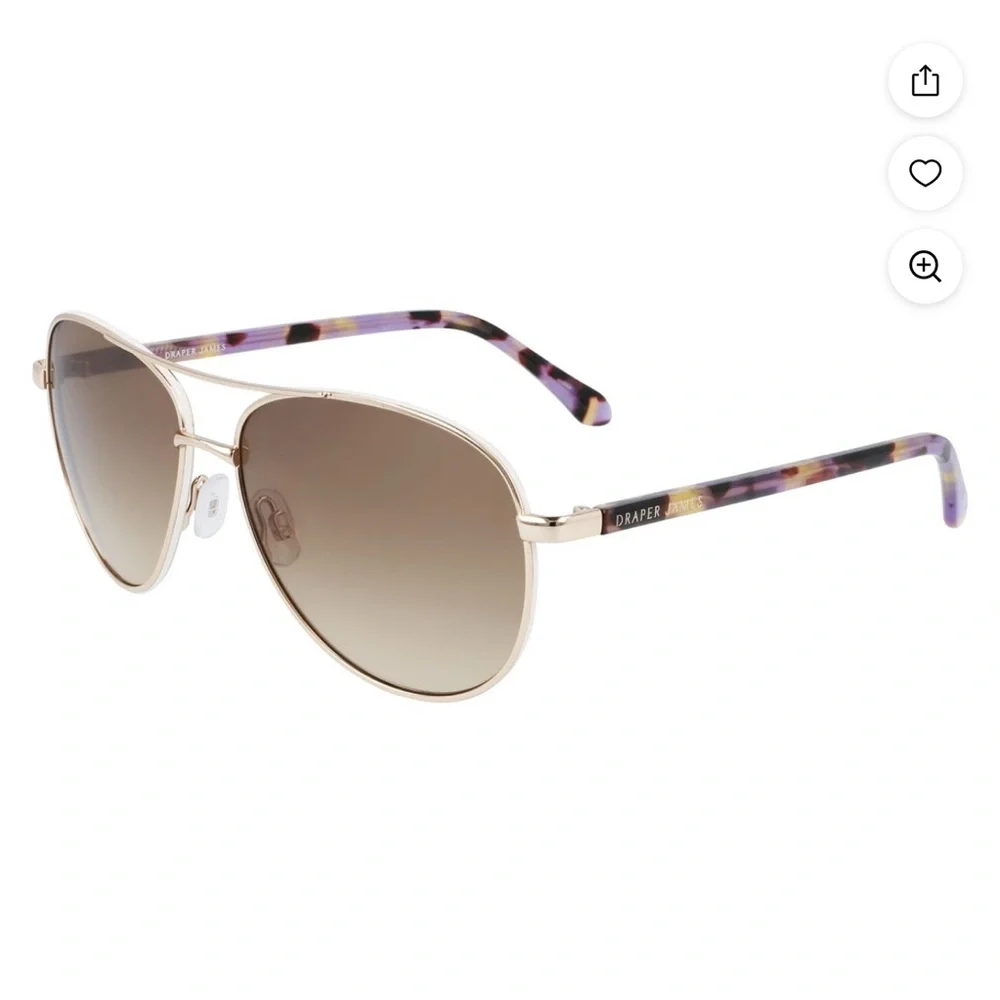 Draper James Aviator 52 20 145  Sunglasses NWOT in generic case